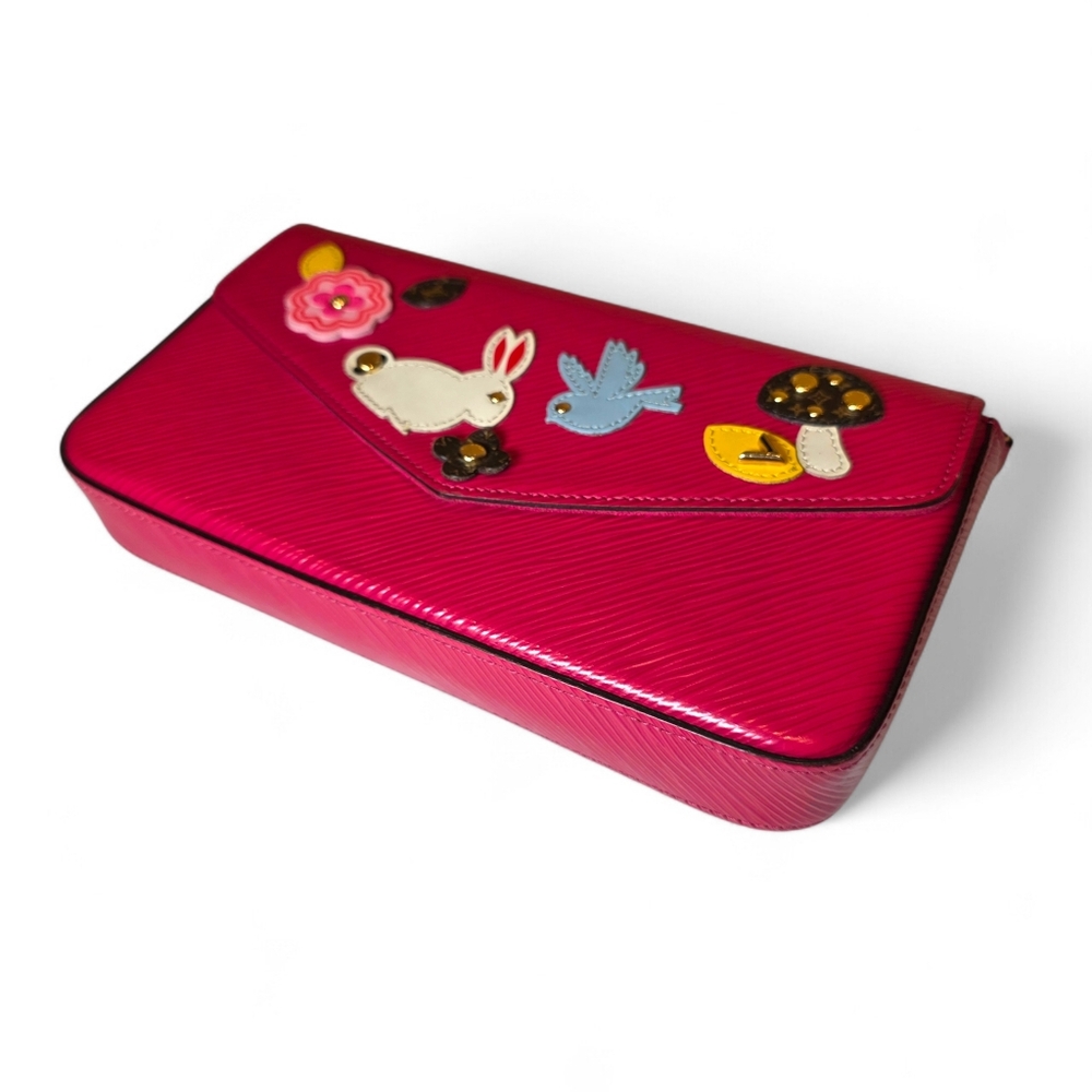 Louis Vuitton Limited Edition Felicie Pochette Red Epi Animal Print Bunny Bird - Picture 11 of 16